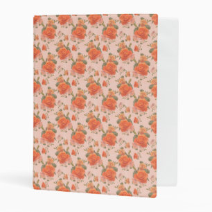 rose pink orange floral pattern wedding spring mini binder