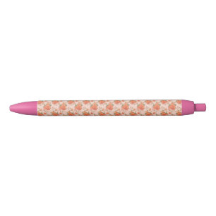 rose pink orange floral pattern wedding spring pen