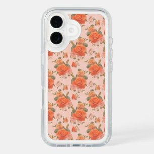rose pink orange floral pattern wedding spring iPhone 16 case