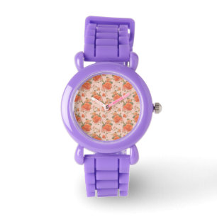 rose pink orange floral pattern wedding spring watch