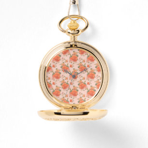 rose pink orange floral pattern wedding spring watch