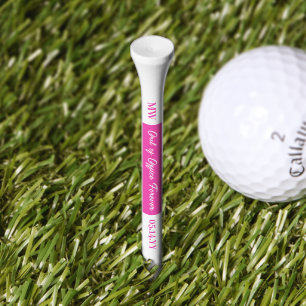 Rose Pink Out of Office Forever Retirement Date Golf Tees