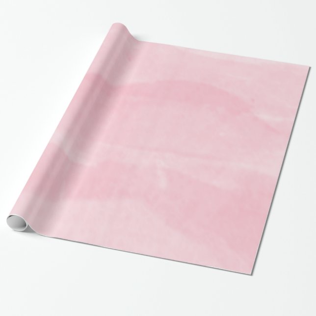 Rose Pink Pastel Watercolor  Wrapping Paper (Unrolled)