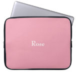 Rose Pink Personalized Laptop Sleeve at Zazzle