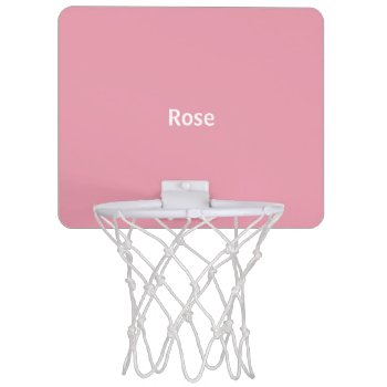 Rose Pink Personalized Mini Basketball Hoop by LokisColors at Zazzle