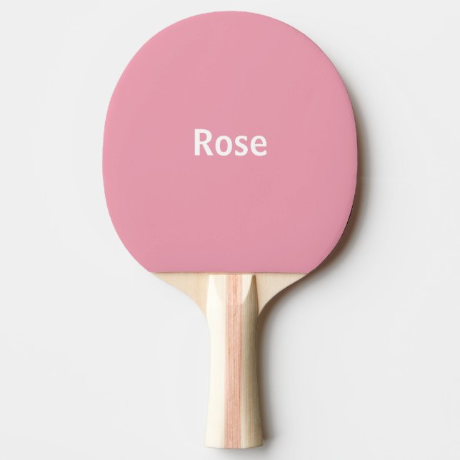 Rose Pink Personalized Polka Dot Ping Pong Paddle (Front)