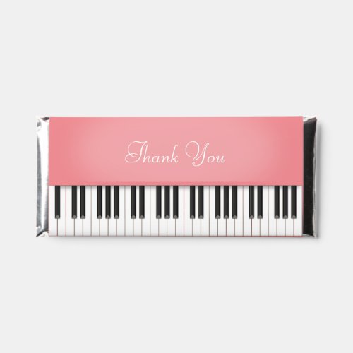 Rose Pink Piano Keyboard Instrument Custom Message Hershey Bar Favors