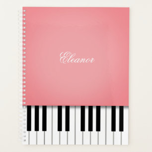 Rose Pink Piano Music Keyboard Customized Planner