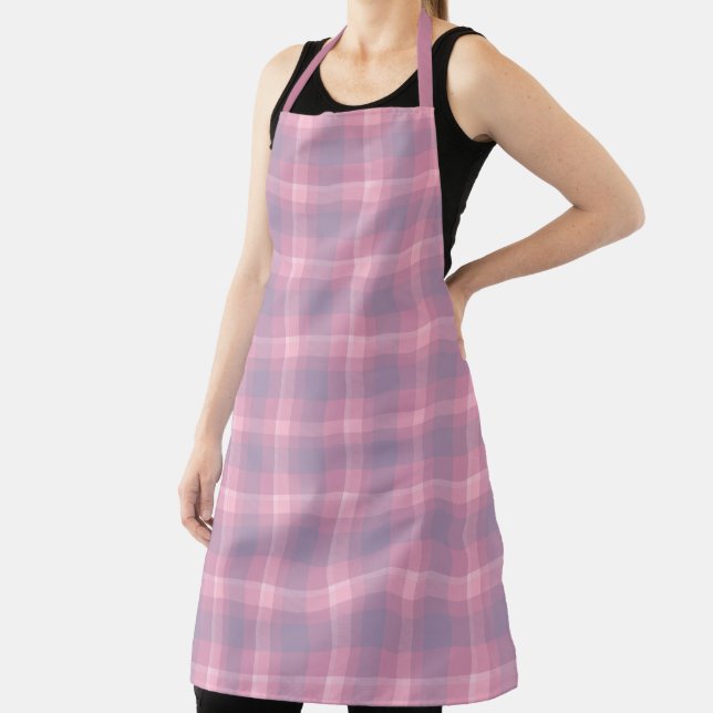 Rose Pink Plaid Apron (Insitu)