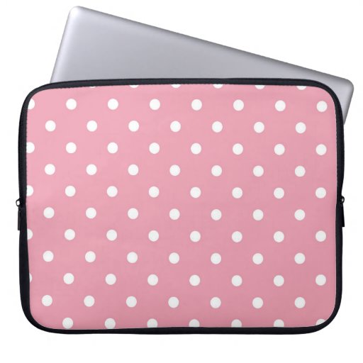 Rose Pink Polka Dot Laptop Sleeve | Zazzle