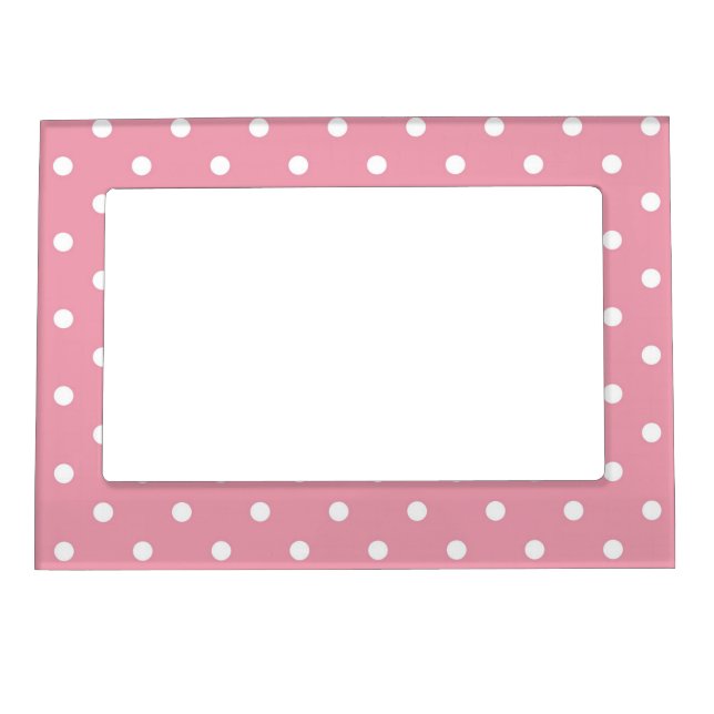 Rose Pink Polka Dot Magnetic Frame (Front)