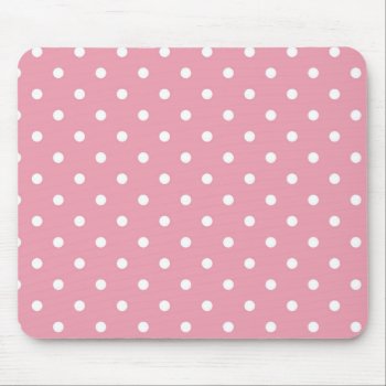 Rose Pink Polka Dot Mousepad by LokisColors at Zazzle