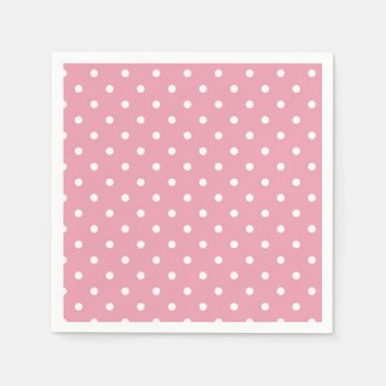 Rose Pink Polka Dot Paper Napkins by LokisColors at Zazzle