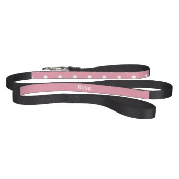 Rose Pink Polka Dot Personalized Pet Leash by LokisColors at Zazzle