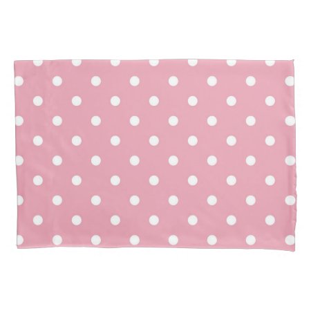Rose Pink Polka Dot Pillowcase