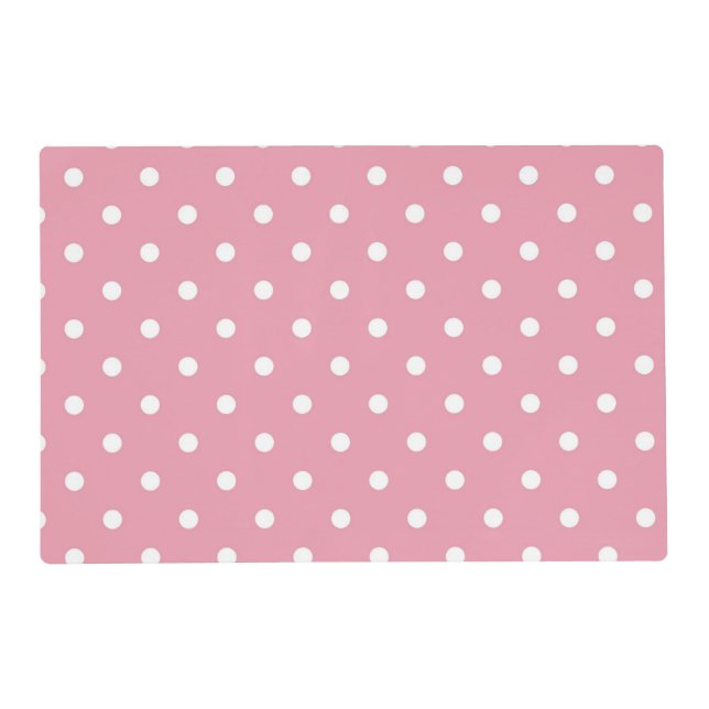 Rose Pink Polka Dot Placemats (Back)