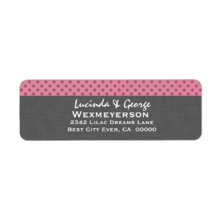 Rose Pink Polka Dot Wedding Collection Label
