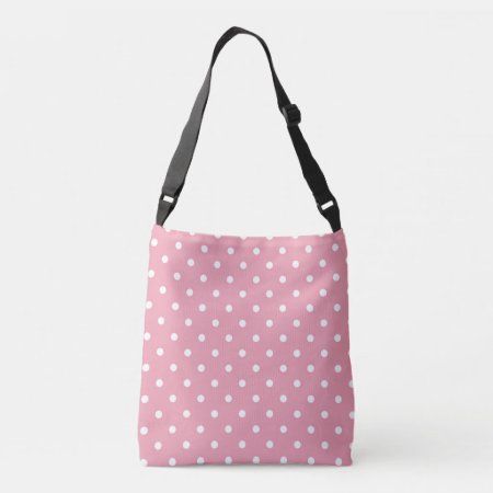 Rose Pink Polka Dots Crossbody Bag