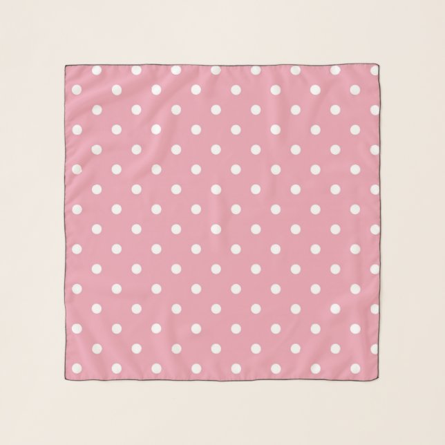 Rose Pink Polka Dots Scarf (Front)