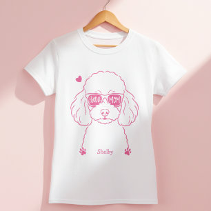 Rose Pink Poodle Tee   Personalized Dog Mom Gift