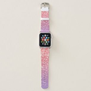 Rose pink purple lavender faux sparkles glitters apple watch band