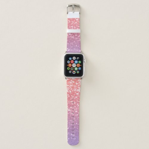 Rose pink purple lavender faux sparkles glitters apple watch band