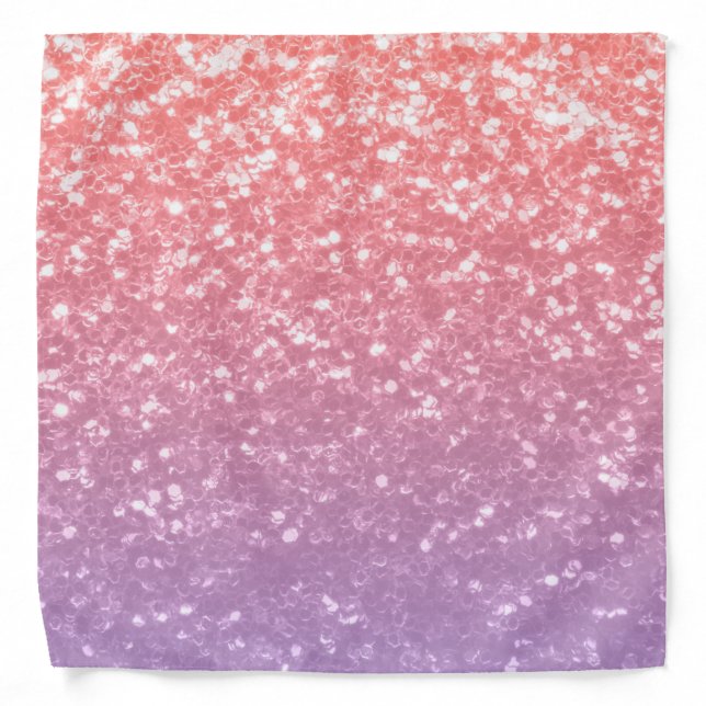 Rose pink purple lavender faux sparkles glitters bandana (Front)