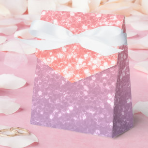 Rose pink purple lavender faux sparkles glitters favor boxes
