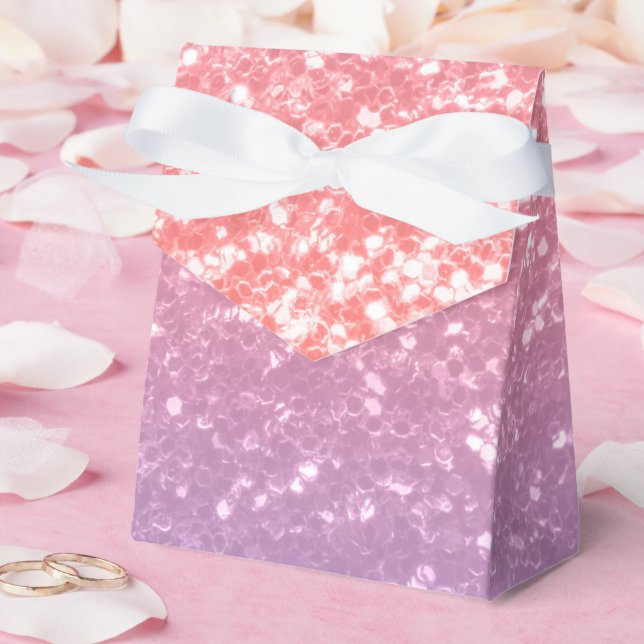 Rose pink purple lavender faux sparkles glitters favor boxes (Wedding)