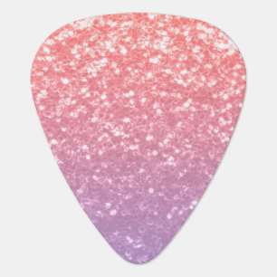 Rose pink purple lavender faux sparkles glitters guitar pick
