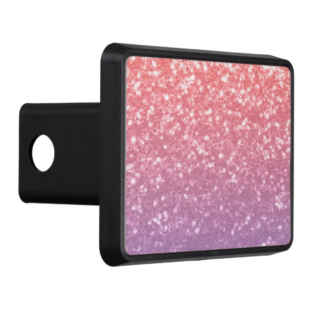 Rose pink purple lavender faux sparkles glitters hitch cover (Right)