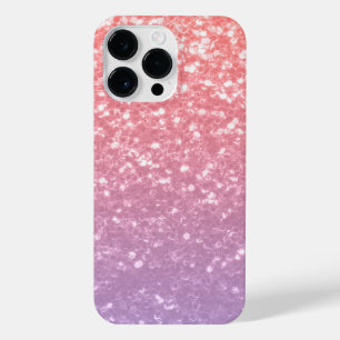 Rose pink purple lavender faux sparkles glitters iPhone 14 pro max case