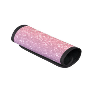 Rose pink purple lavender faux sparkles glitters luggage handle wrap