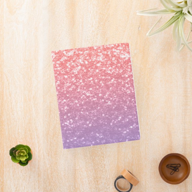 Rose pink purple lavender faux sparkles glitters mini binder (InSitu)