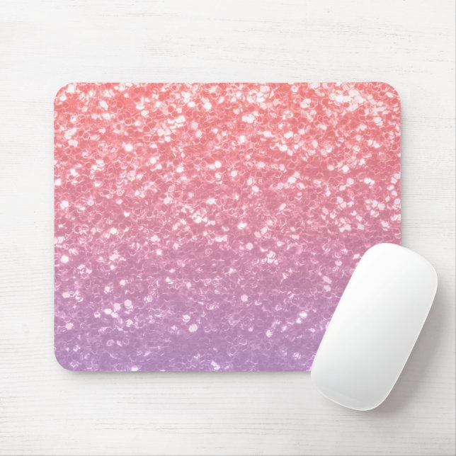 Rose pink purple lavender faux sparkles glitters mouse pad (With Mouse)