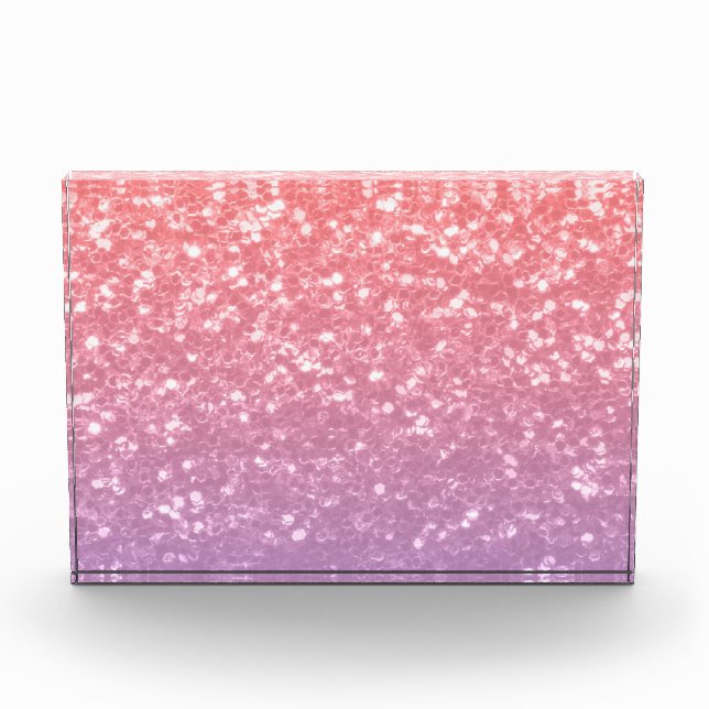 Rose pink purple lavender faux sparkles glitters photo block (Front)