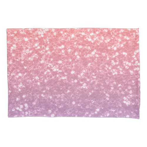 Rose pink purple lavender faux sparkles glitters pillow case