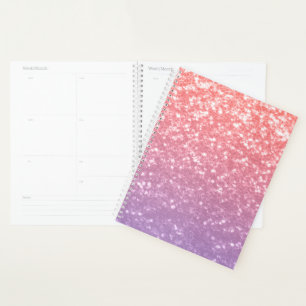 Rose pink purple lavender faux sparkles glitters planner