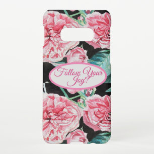 Rose Pink Roses floral Follow Your Joy Pattern Samsung Galaxy S10E Case