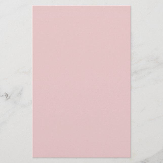 Rose Pink Solid Color Stationery (Front)