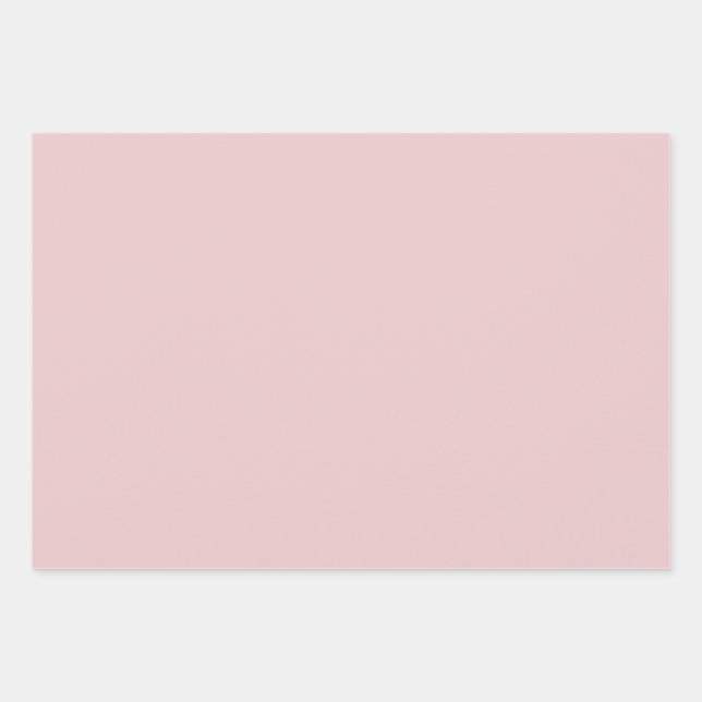Rose Pink Solid Color Wrapping Paper Sheets (Front)