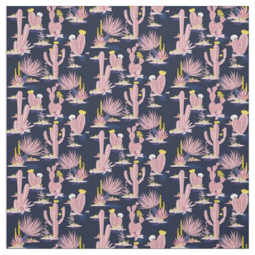 Rose Pink Southwest Desert Cactus  Fabric