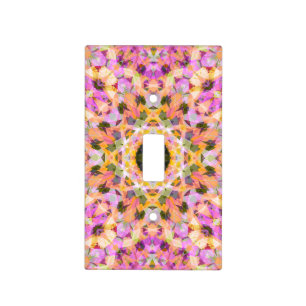 Rose Pink Spring Green Star Dopamine Decor Art Light Switch Cover