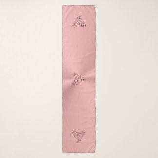 Rose pink stylized phoenix with embossed effect scarf