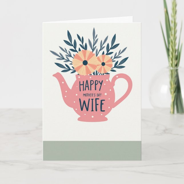 Rose Pink Teapot Mother Card (Front)