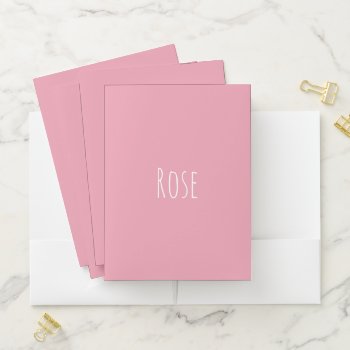 Rose Pink Template Personalized Pocket Folder by LokisColors at Zazzle