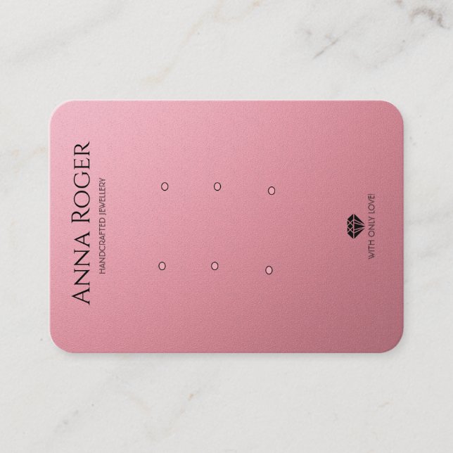 rose pink Three Earring Display Card (Front)