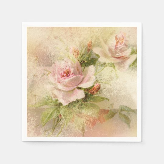 Vintage Rose Paper Napkins 8