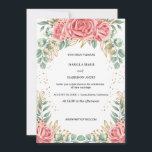 Rose Pink Wedding Minimalist save the date Invitation<br><div class="desc">Rose Pink Wedding Minimalist save the date
Invitation Gift, Wedding,  Modern Design,  Modern Invitation,  Elegant Pink Rose,  Floral Elegant Modern,  rose elegant romantic wedding,  pink flowers,  watercolor vintage</div>