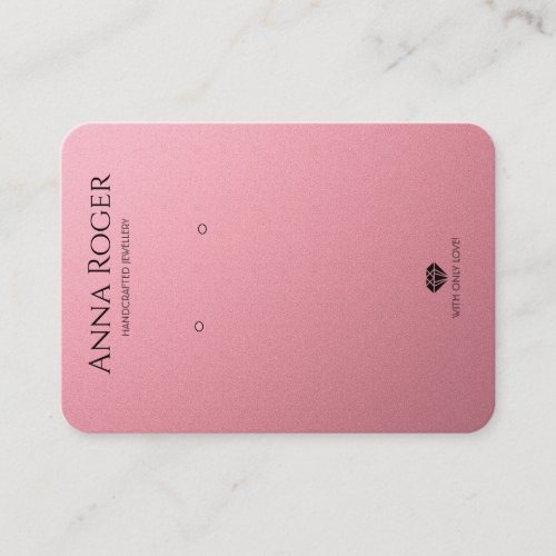 Rose pink Woman Stud Earring Display Business Calling Card
